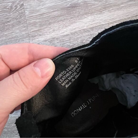 Donald j pliner‎ black leather suede western buckle ankle boots - Picture 2 of 7